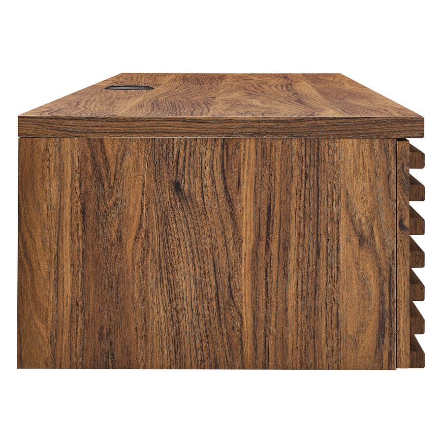 Vera Wall Mount Wood Office Desk in Walnut
