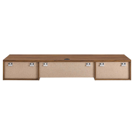 Render Wall Mount Wood Office Desk in Walnut