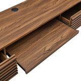 Vera Wall Mount Wood Office Desk in Walnut