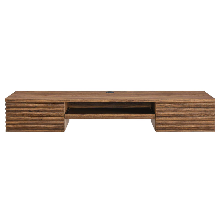 Vera Wall Mount Wood Office Desk in Walnut