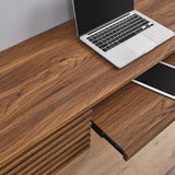 Vera Wall Mount Wood Office Desk in Walnut