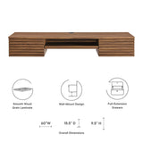 Vera Wall Mount Wood Office Desk in Walnut