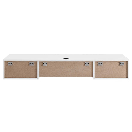 Render Wall Mount Wood Office Desk in White