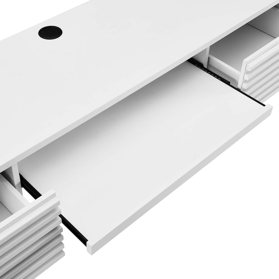 Vera Wall Mount Wood Office Desk in White