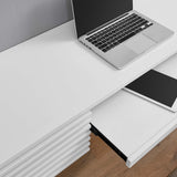 Vera Wall Mount Wood Office Desk in White