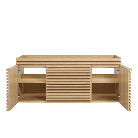 Render 48" Single Sink Compatible (Not Included) Bathroom Vanity Cabinet in Oak