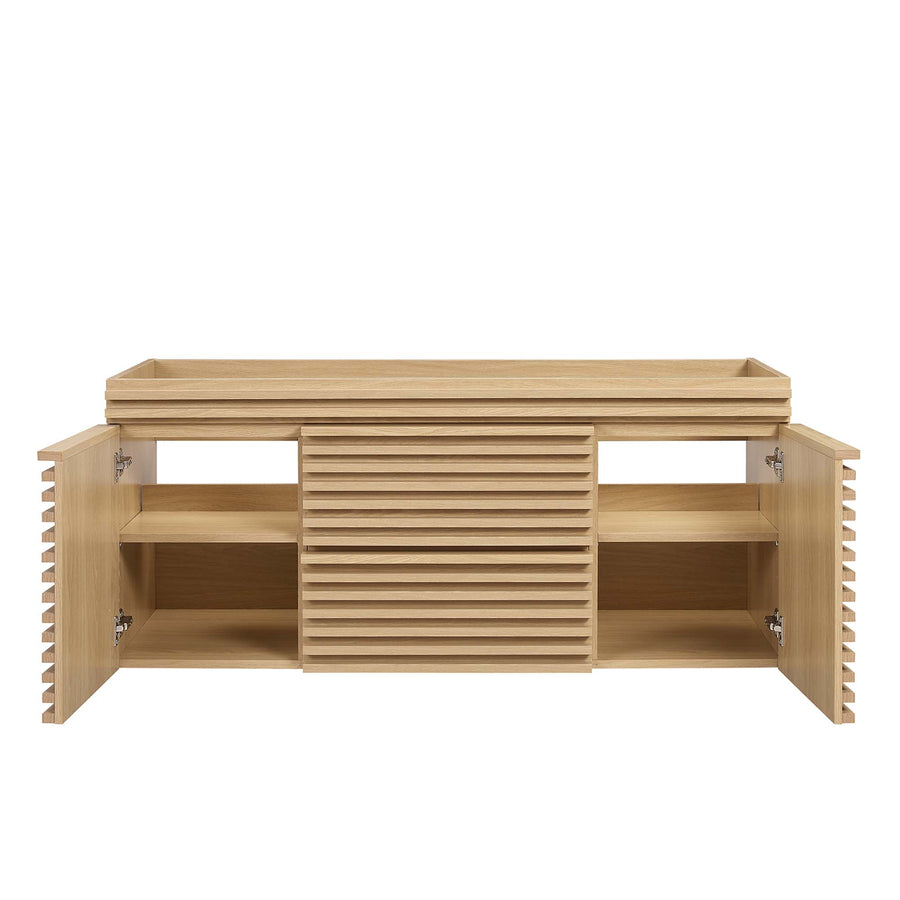 Vera 48" Single Sink Compatible (Not Included) Bathroom Vanity Cabinet in Oak
