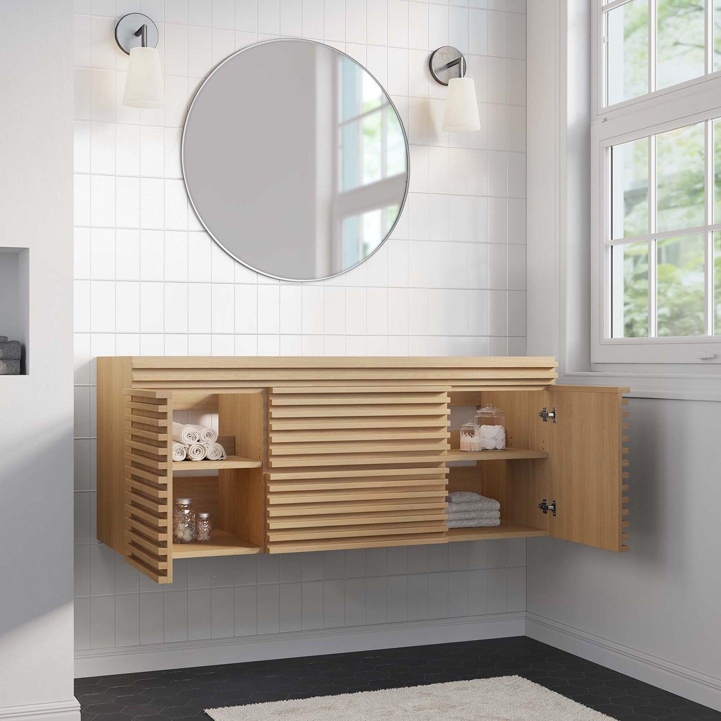 Render 48" Single Sink Compatible (Not Included) Bathroom Vanity Cabinet by Furniture For America