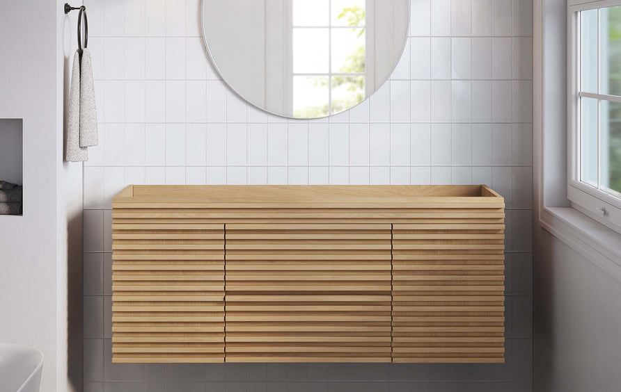 Vera 48" Single Sink Compatible (Not Included) Bathroom Vanity Cabinet in Oak