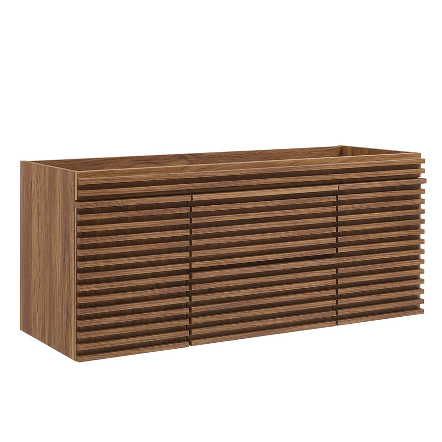 Vera 48" Single Sink Compatible (Not Included) Bathroom Vanity Cabinet in Walnut