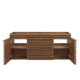 Vera 48" Single Sink Compatible (Not Included) Bathroom Vanity Cabinet in Walnut