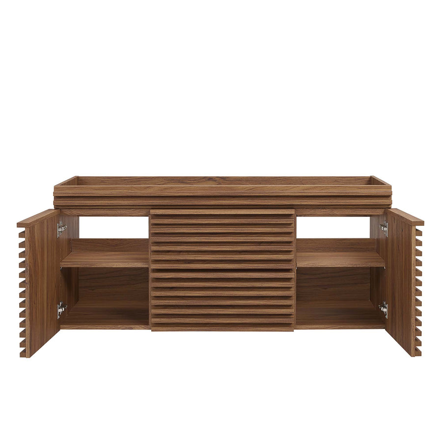 Vera 48" Single Sink Compatible (Not Included) Bathroom Vanity Cabinet in Walnut