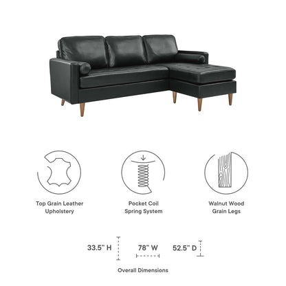 Valour 78" Leather Apartment Sectional Sofa by Furniture for America