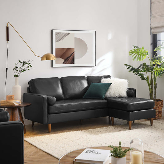 Valour 78" Leather Apartment Sectional Sofa by Furniture for America