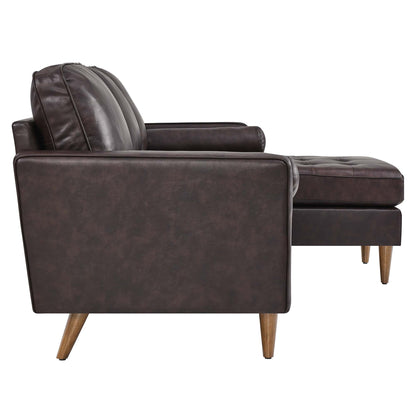 Valour 78" Leather Apartment Sectional Sofa by Furniture for America