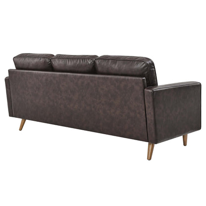 Valour 78" Leather Apartment Sectional Sofa by Furniture for America