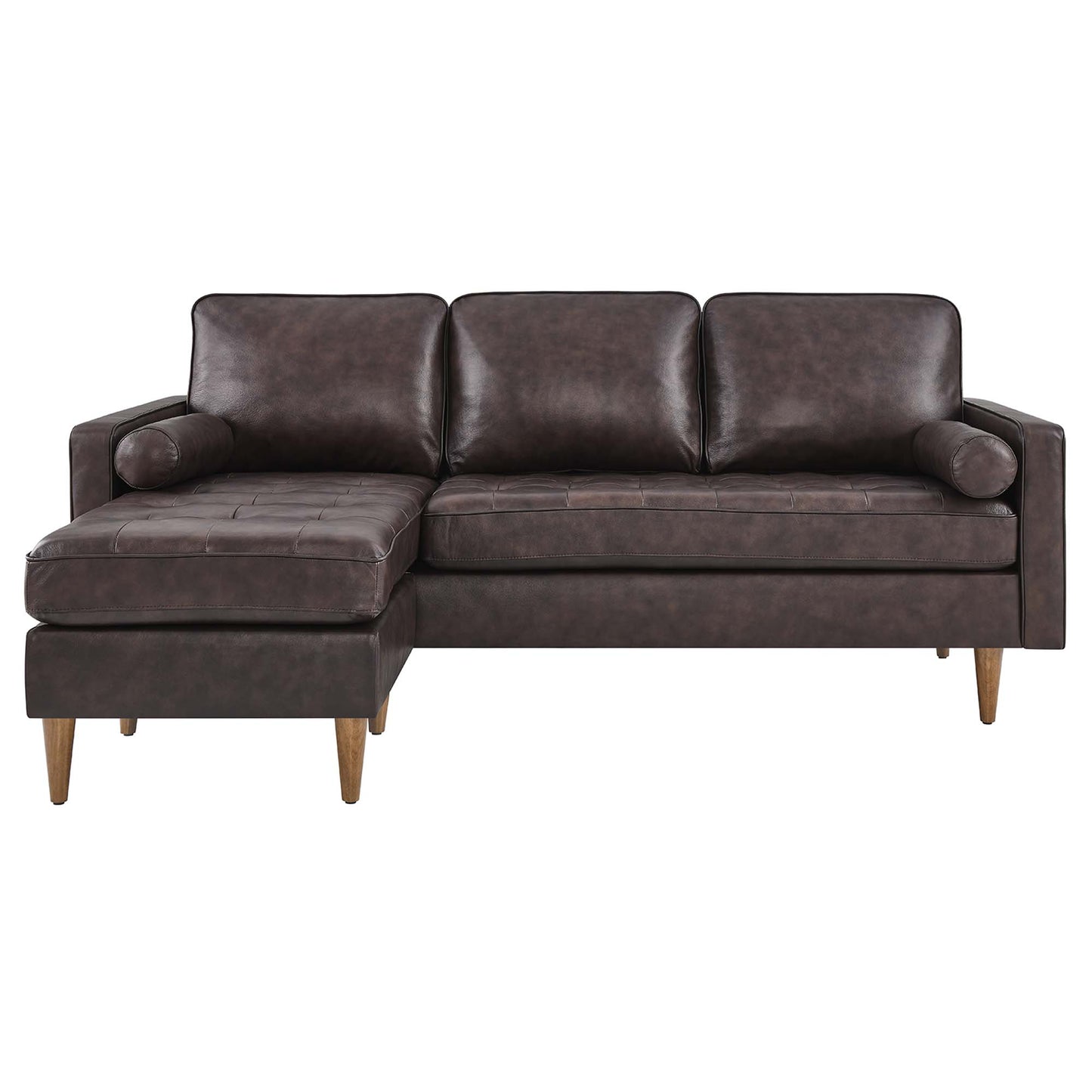 Valour 78" Leather Apartment Sectional Sofa by Furniture for America