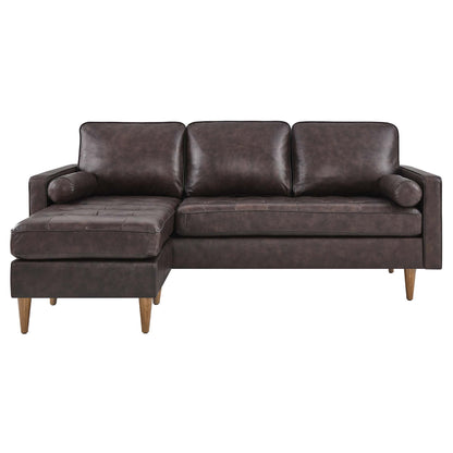 Valour 78" Leather Apartment Sectional Sofa by Furniture for America