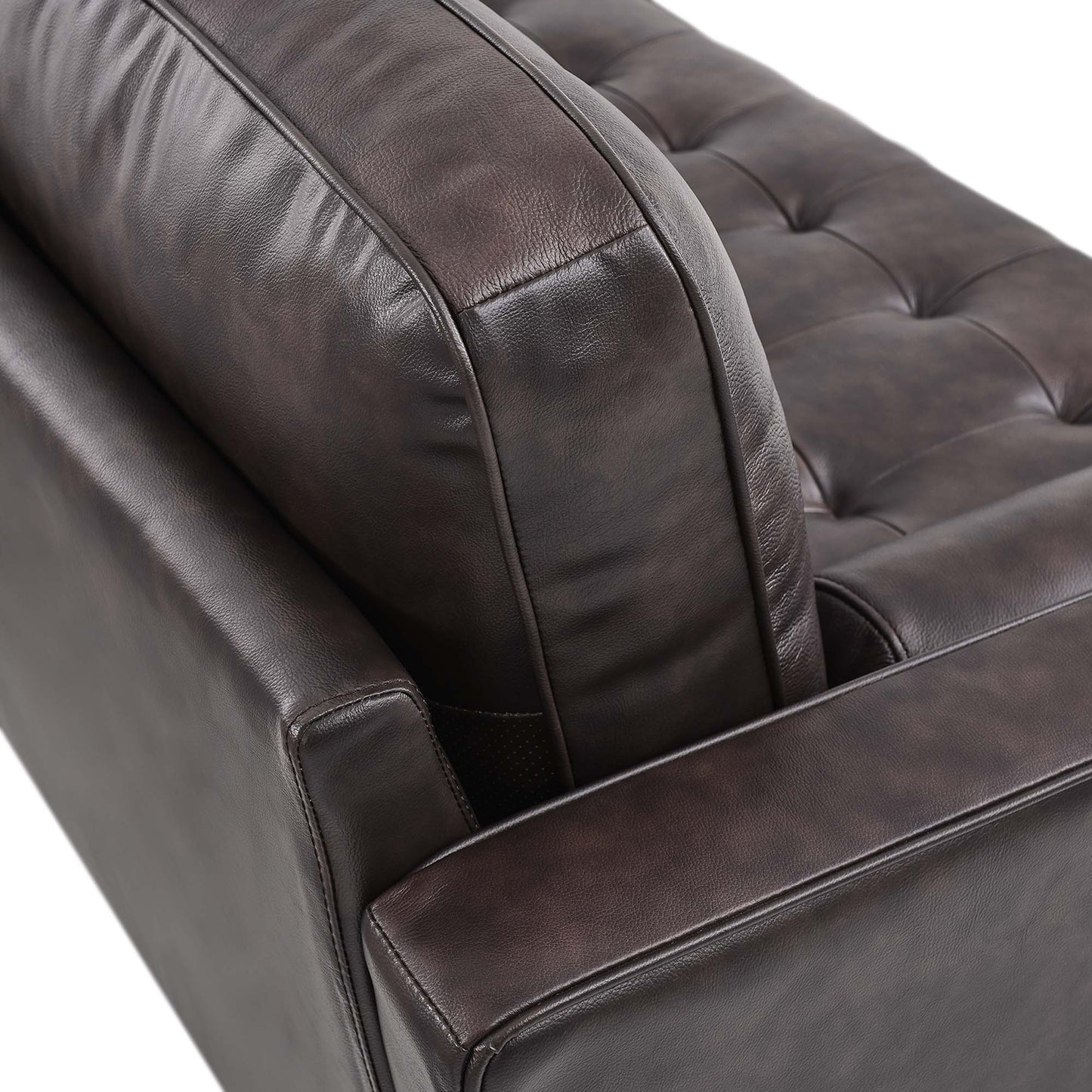 Valour 78" Leather Apartment Sectional Sofa by Furniture for America