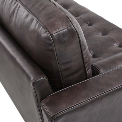Valour 78" Leather Apartment Sectional Sofa by Furniture for America