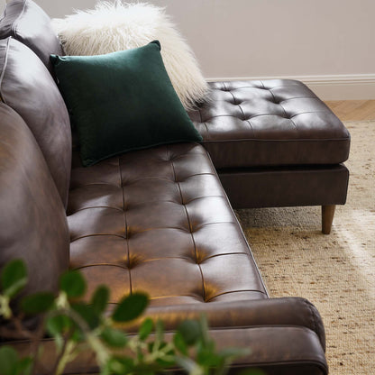 Valour 78" Leather Apartment Sectional Sofa by Furniture for America