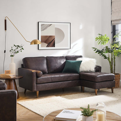 Valour 78" Leather Apartment Sectional Sofa by Furniture for America