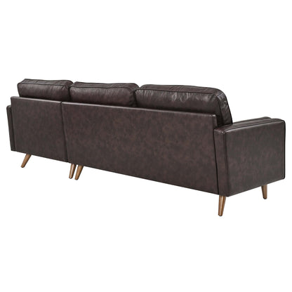 Valour 98" Leather Sectional Sofa by Furniture for America