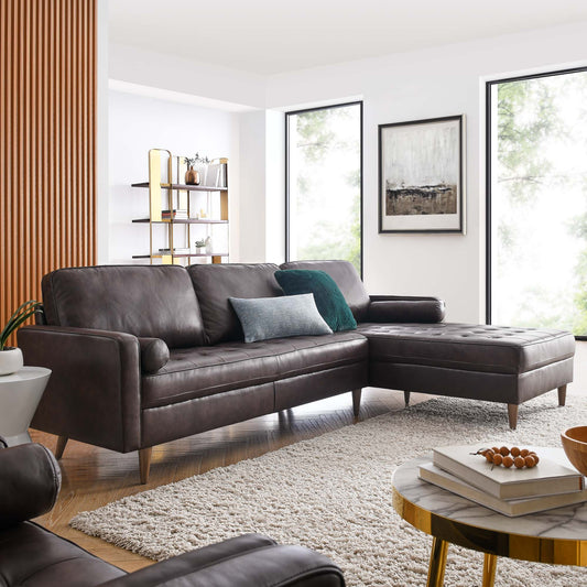 Valour 98" Leather Sectional Sofa by Furniture for America