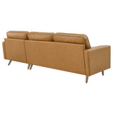 Aragonez 98" Leather Sectional Sofa in Tan
