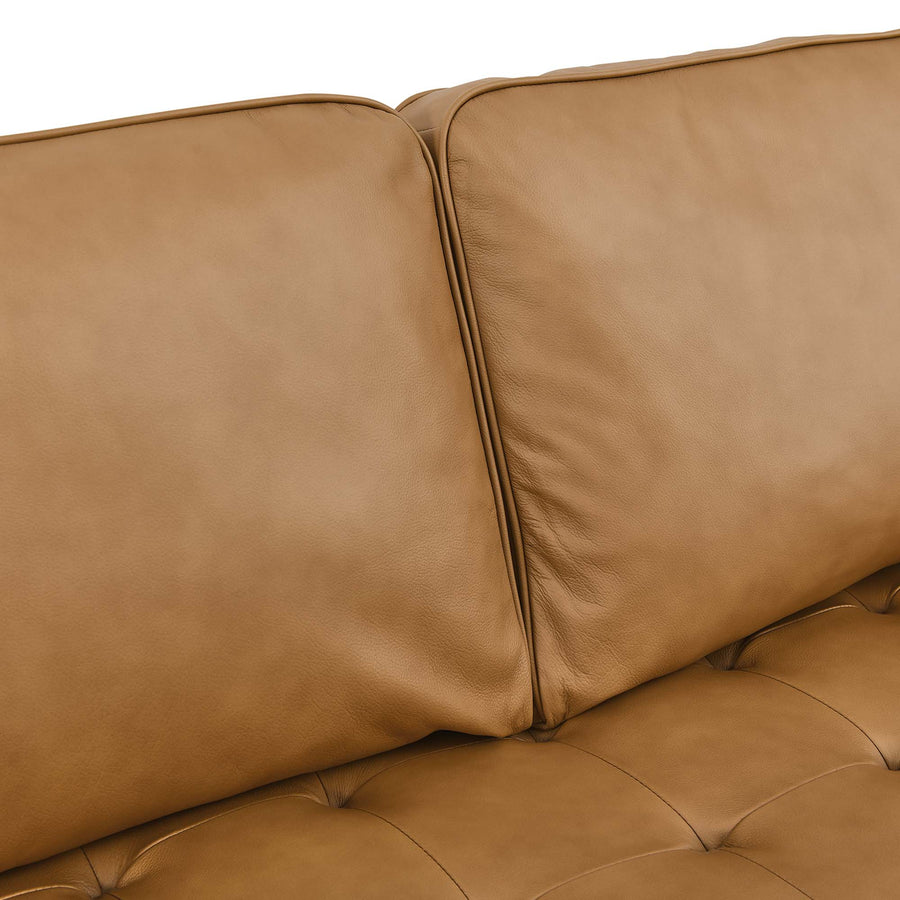 Aragonez 98" Leather Sectional Sofa in Tan