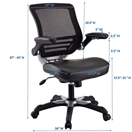Edge Vinyl Office Chair in Black