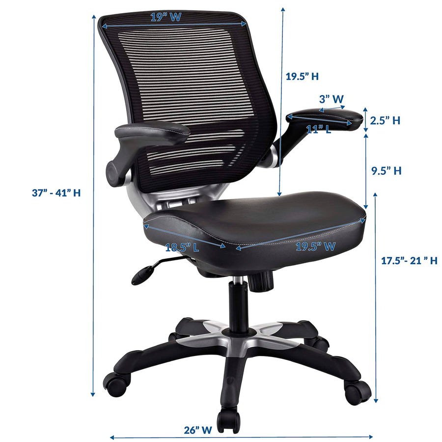 Pillar Vinyl Office Chair in Black