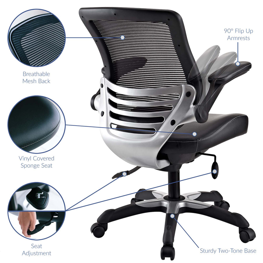 Pillar Vinyl Office Chair in Black