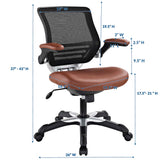 Pillar Vinyl Office Chair in Tan