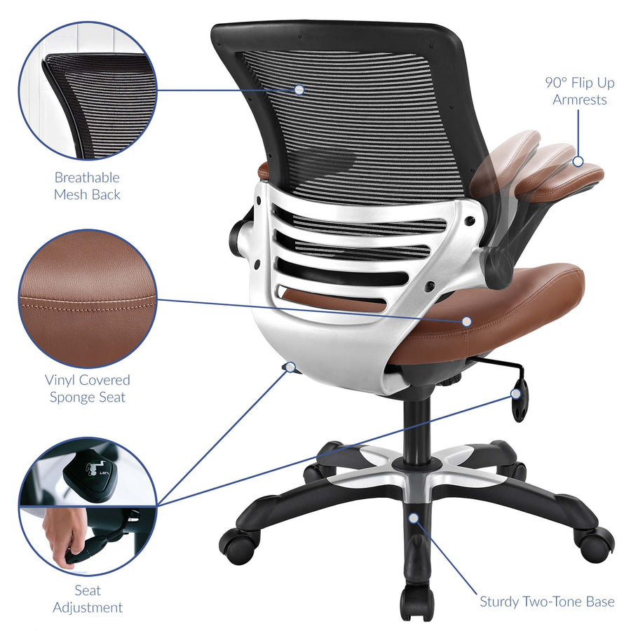 Pillar Vinyl Office Chair in Tan