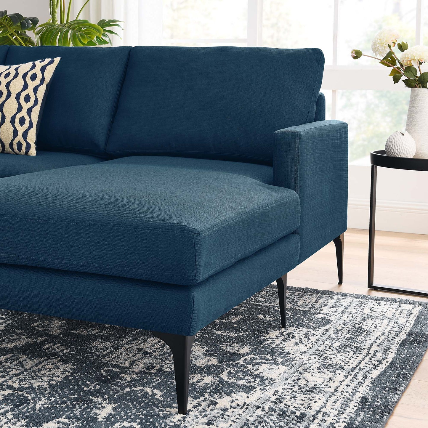 Evermore Right-Facing Upholstered Fabric Sectional Sofa by Furniture for America