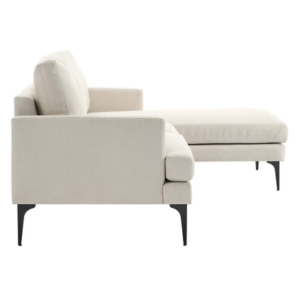Evermore Right-Facing Upholstered Fabric Sectional Sofa by Furniture for America
