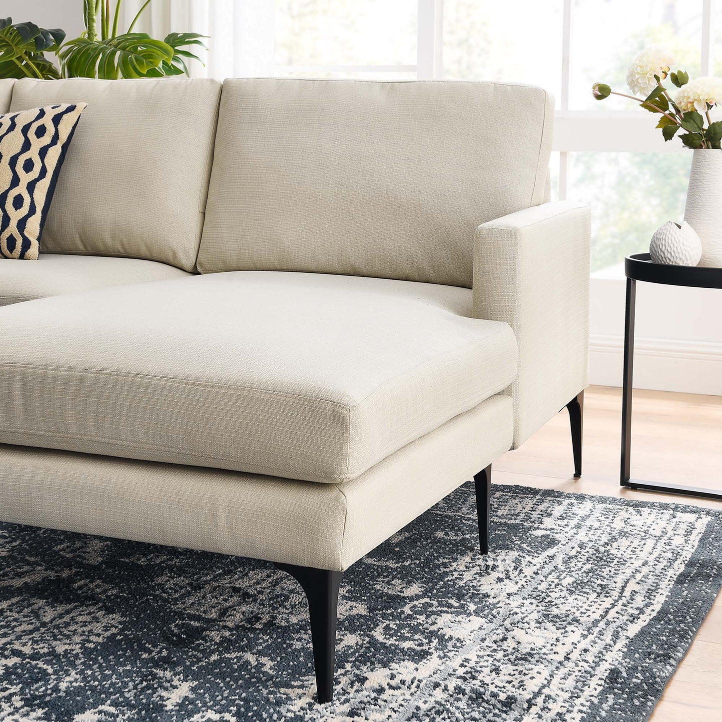 Evermore Right-Facing Upholstered Fabric Sectional Sofa by Furniture for America
