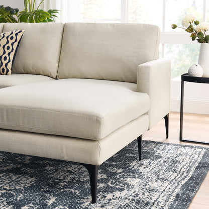 Evermore Right-Facing Upholstered Fabric Sectional Sofa by Furniture for America