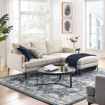 Evermore Right-Facing Upholstered Fabric Sectional Sofa by Furniture for America