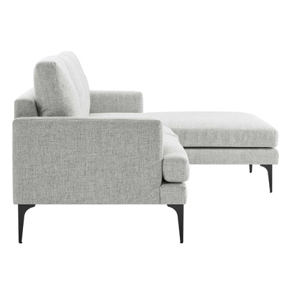 Evermore Right-Facing Upholstered Fabric Sectional Sofa by Furniture for America
