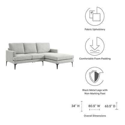 Evermore Right-Facing Upholstered Fabric Sectional Sofa by Furniture for America
