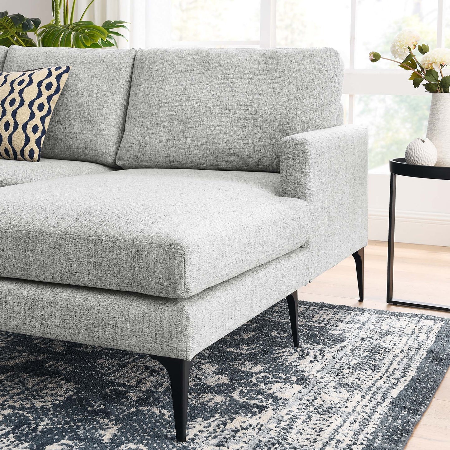 Evermore Right-Facing Upholstered Fabric Sectional Sofa by Furniture for America