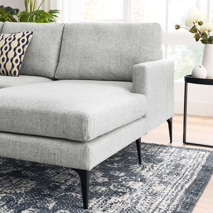 Evermore Right-Facing Upholstered Fabric Sectional Sofa by Furniture for America