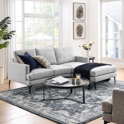 Evermore Right-Facing Upholstered Fabric Sectional Sofa by Furniture for America