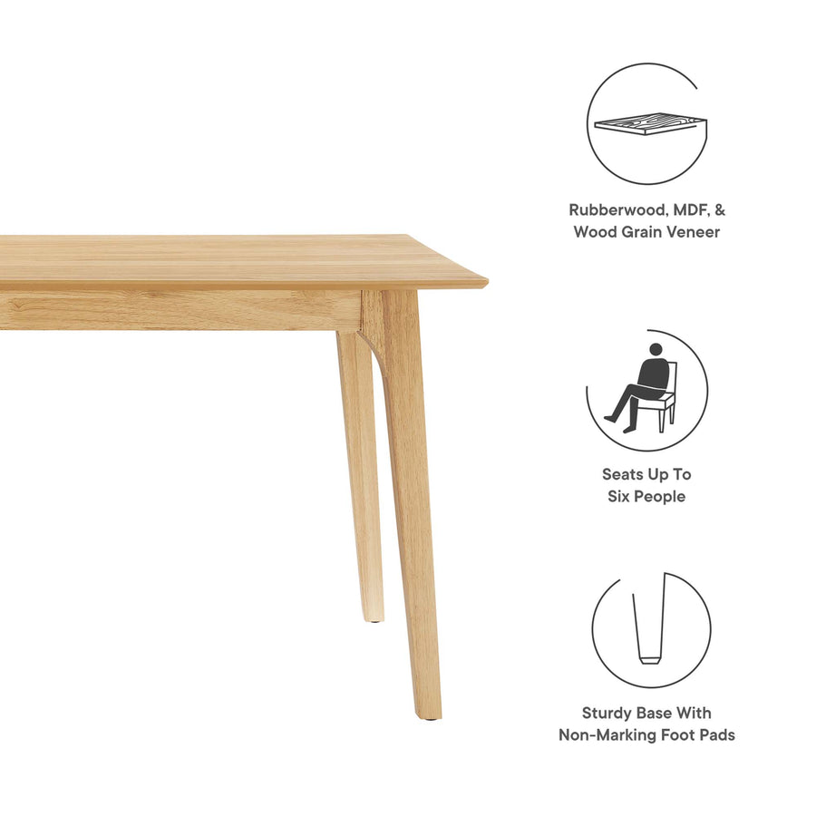 Ronda 63" Rectangle Dining Table in Oak Oak