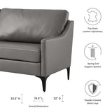 Pergola Leather Sofa in Gray
