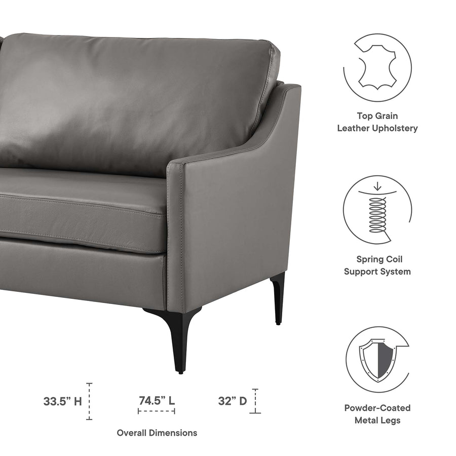 Pergola Leather Sofa in Gray