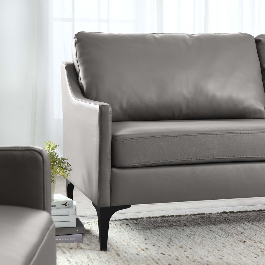 Pergola Leather Sofa in Gray