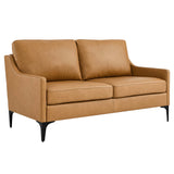 Pergola Leather Loveseat in Tan